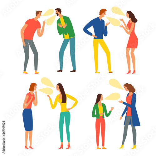 Angry people argue set
