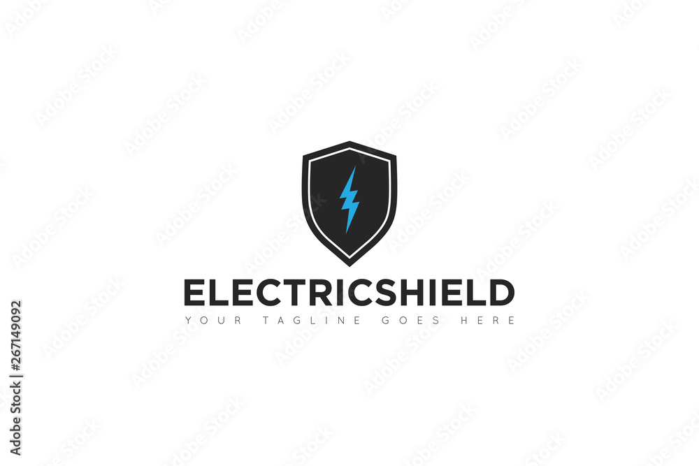 electric shield logo and icon Vector illustration design Template electric shield logo and icon Vector illustration design Template