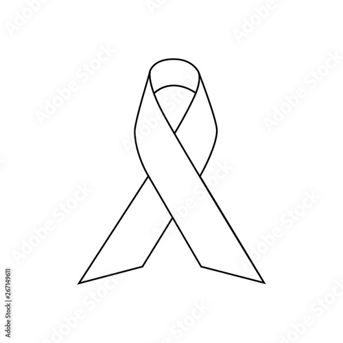 Icono plano lineal lazo de conciencia en color negro
