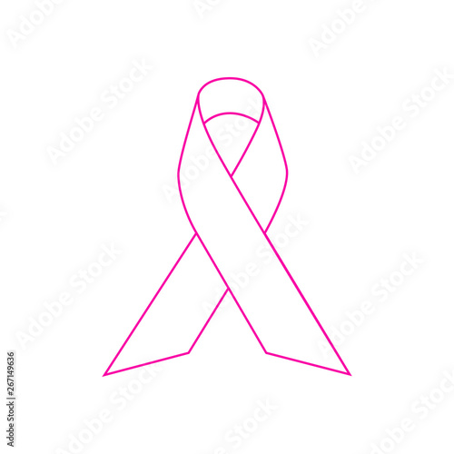 Icono plano lineal lazo de conciencia en color rosa