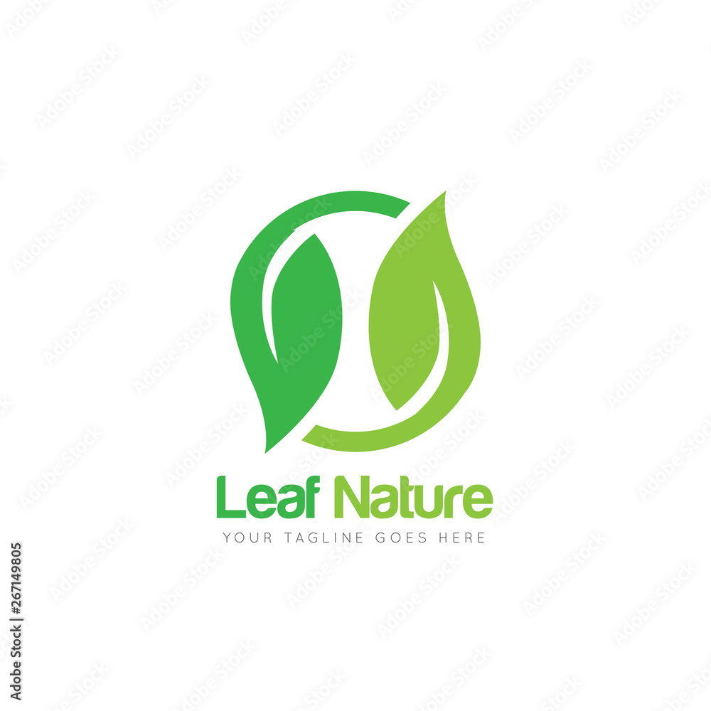 leaf logo and icon Vector illustration design Template leaf logo and icon Vector illustration design Template