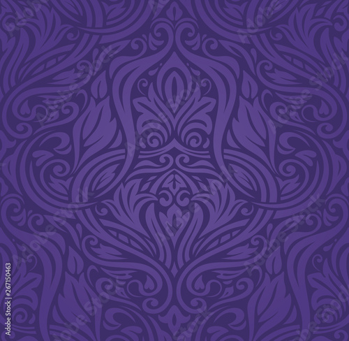 Purple Floral vintage seamless pattern background holiday wallpaper 