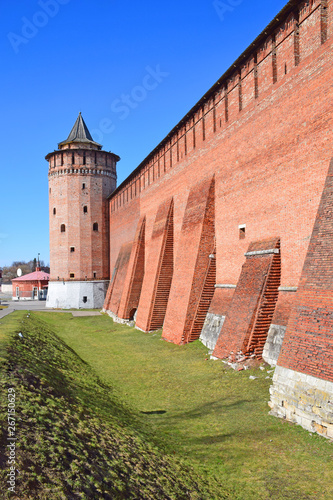 Kolomna Kremlin was built in 1525-1531 by order of Tsar Vasily III. Russia, Kolomna, April 2019.