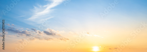 Blue sky and orange sunset panorama © DZiegler