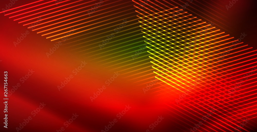Neon glowing wave, magic energy and light motion background Neon glowing wave, magic energy and light motion background