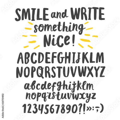 Brush ink upper and lower case letters