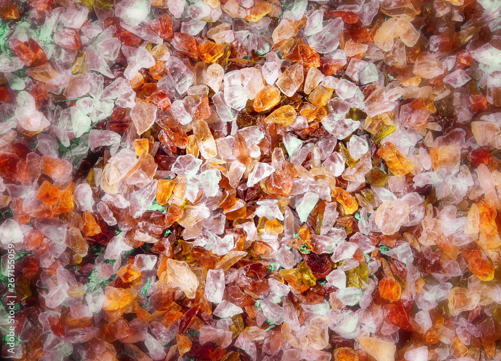 Glass stones. Crystal mineral natural rough colorful surface Glass stones. Crystal mineral natural rough colorful surface