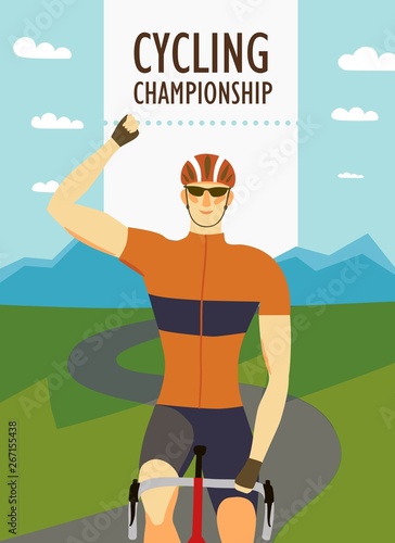 Racing cyclist vitage poster