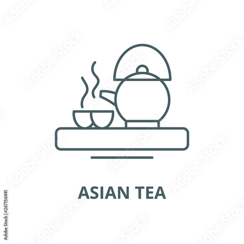 Asian tea vector line icon, outline concept, linear sign