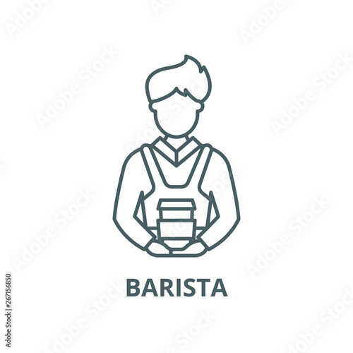 Barista vector line icon, outline concept, linear sign