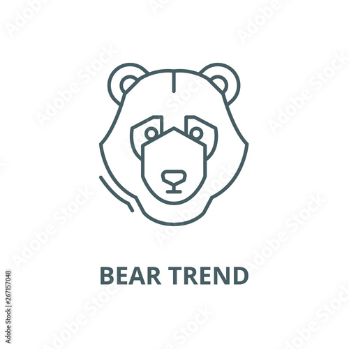 Bear trend vector line icon, outline concept, linear sign