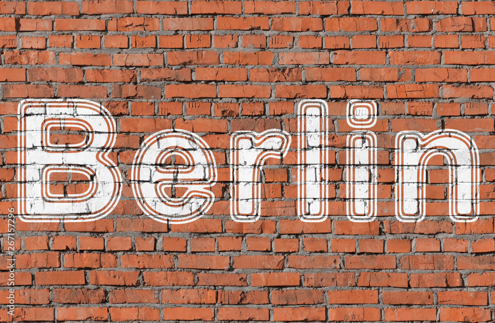 Berlin. Inscription on the seamless brickwall. Berlin. Inscription on the seamless brickwall.