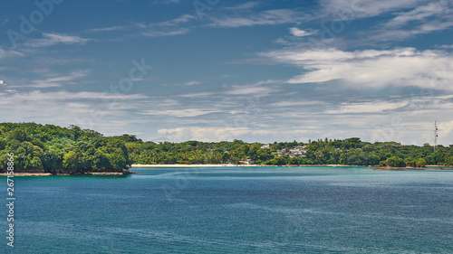 View on Saboga island from Contadora island in the Pacific Ocean, Panama