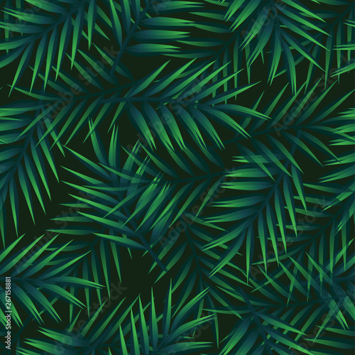 Seamless palm leaves pattern