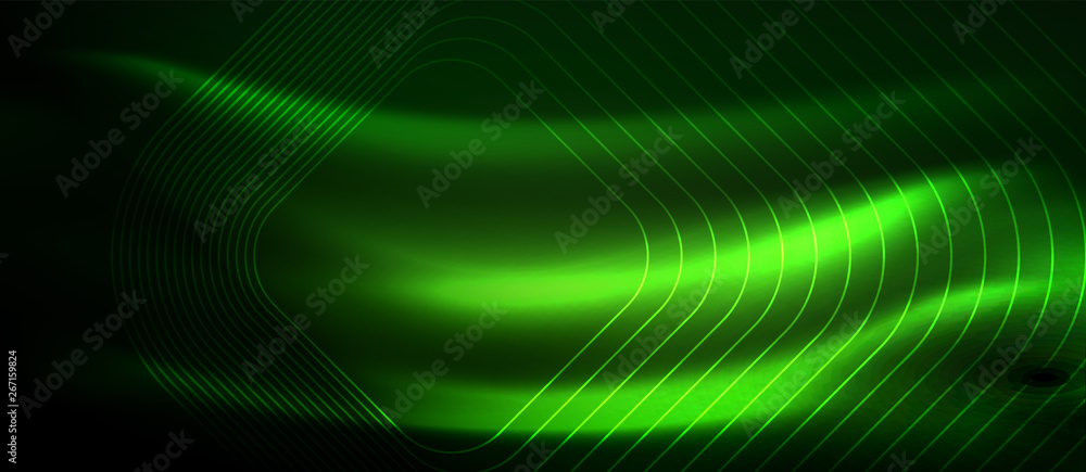 Dark background with neon glowing elements, shiny motion concept Dark background with neon glowing elements, shiny motion concept