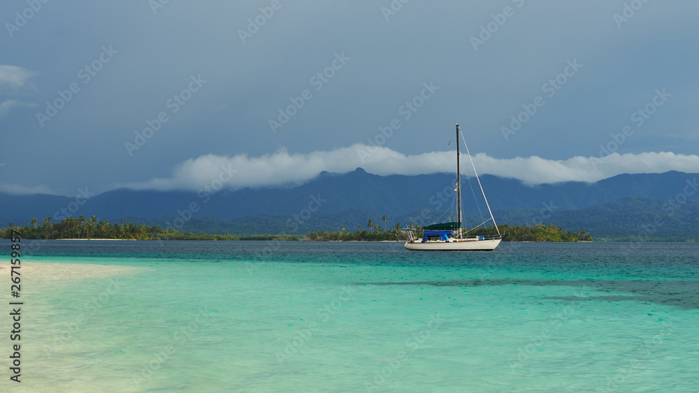 Mainland view seen from uninhabited island, Panama