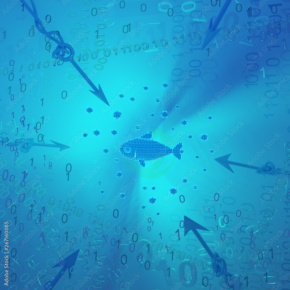 Virtual Fish Habitat, Harpoon Fishing Stock Illustration