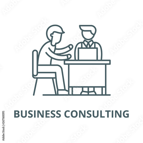 Business consulting vector line icon, outline concept, linear sign
