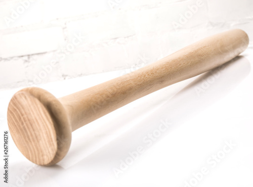 elm tree wooden baseball bat on white background