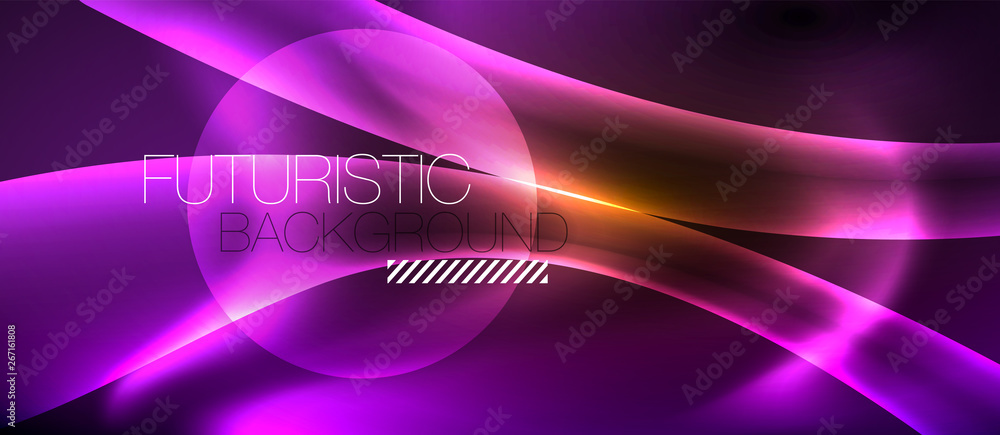 Neon color wave lines abstract background, magic techno futuristic light Neon color wave lines abstract background, magic techno futuristic light