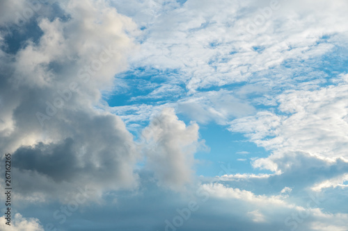 Dramatic clouds on the vast blue sky