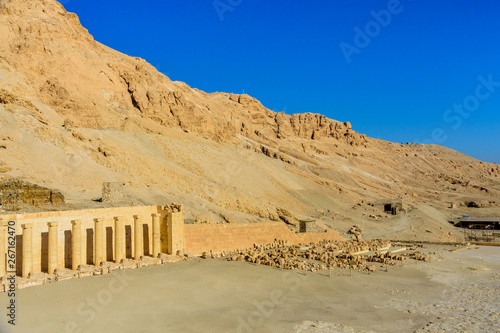 Archeological site near the temple of Hatshepsut in Luxor, Egypt