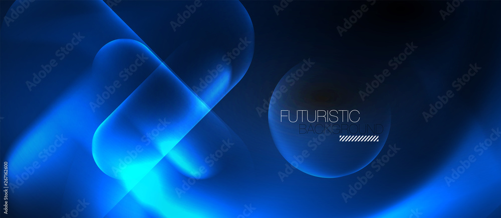 Neon glowing techno lines, hi-tech futuristic abstract background template Neon glowing techno lines, hi-tech futuristic abstract background template