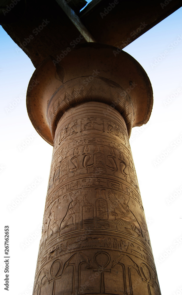 Ancient pillars of Kom Ombo Temple, Egypt