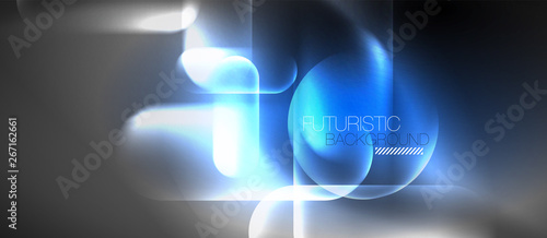 Neon glowing techno lines, hi-tech futuristic abstract background template