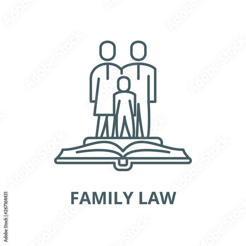 Family law vector line icon, outline concept, linear sign