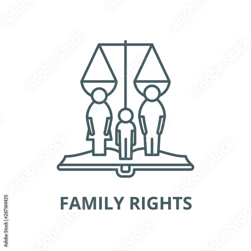 Family rights vector line icon, outline concept, linear sign