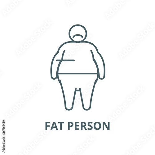 Fat person vector line icon, outline concept, linear sign