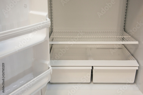 Empty fridge and crisper