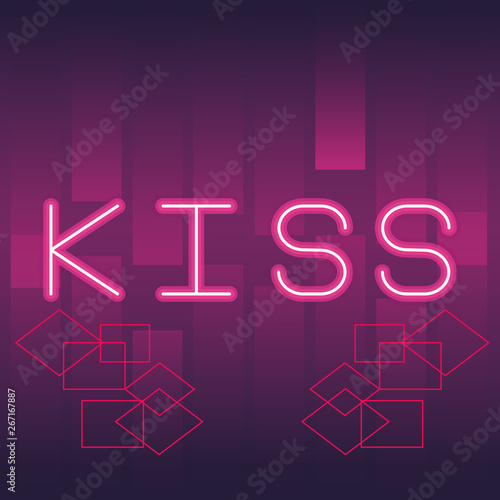 kiss neon advertising