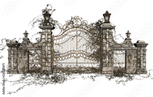 3D Rendered Cast Iron Gate ...