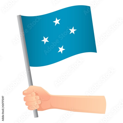 Micronesia flag in hand © Visual Content