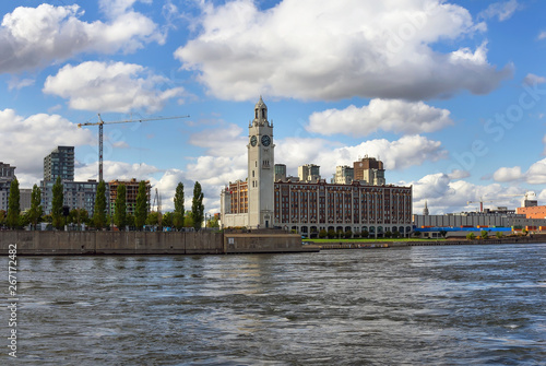 Montreal cityscape with Old Port Clock tower.