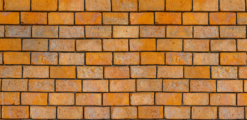 Fototapeta premium Surface of the wall, brick wall, orange block