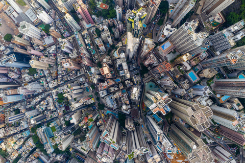 Aerial view of Hong Kong city