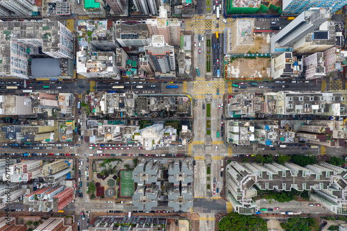 Top view of Hong Kong district © leungchopan