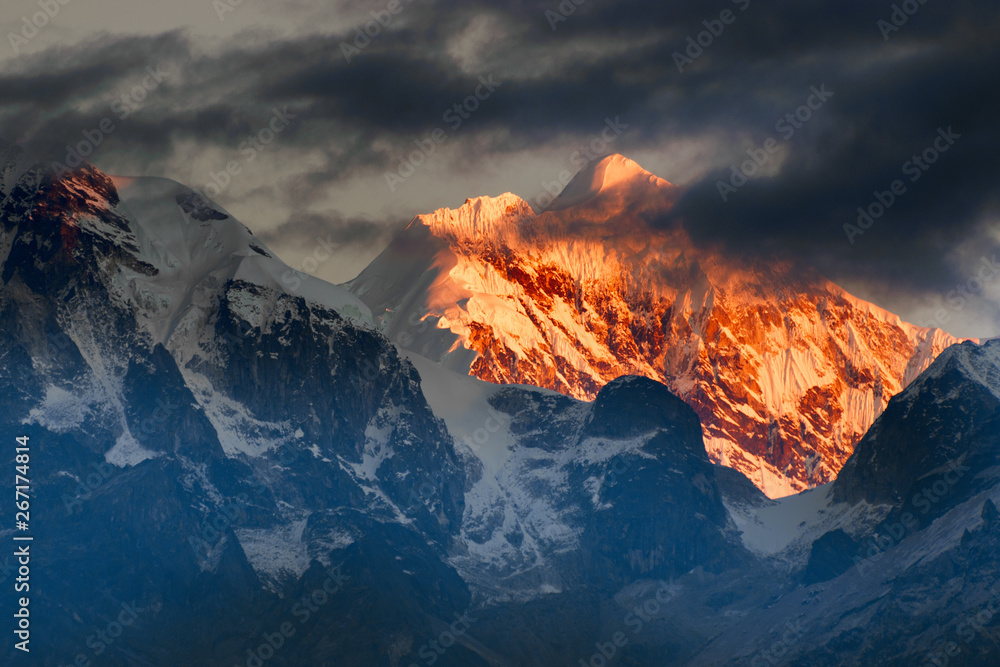 Sunrise on Mount Kanchnejungha, Sikkim, India