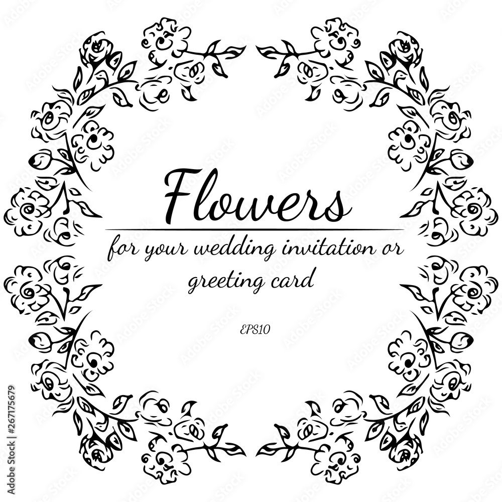 Wreath of roses or peonies flowers and branches isolated on white background. Foral frame design elements for invitations, greeting cards, posters. Hand drawn vector illustration. Line art. Sketch Wreath of roses or peonies flowers and branches isolated on white background. Foral frame design elements for invitations, greeting cards, posters. Hand drawn vector illustration. Line art. Sketch
