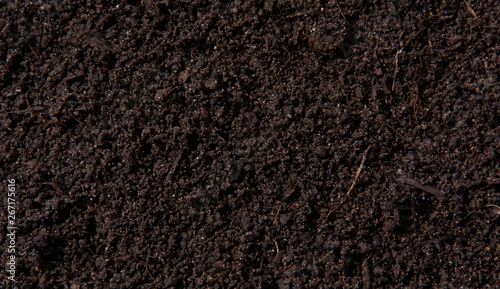fresh fertile soil as background shot close-up