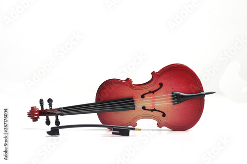 cello and bow on white background