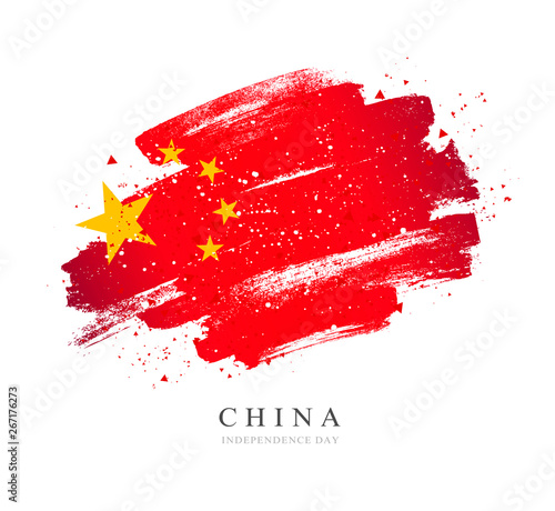 Photography Flag of China. Vector illustration on white background.