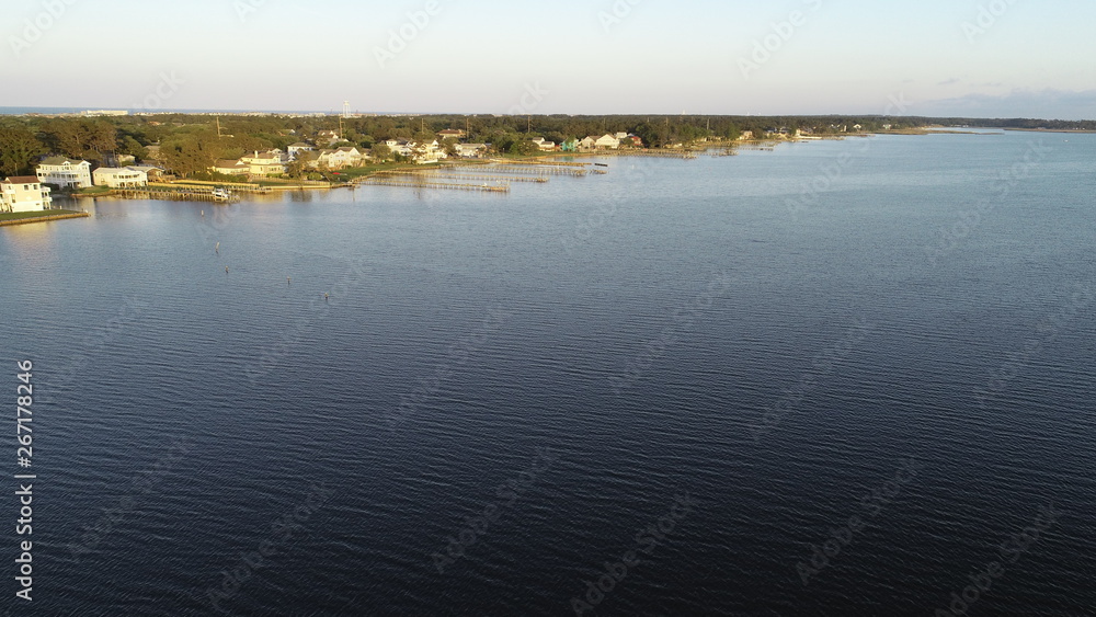 Fototapeta premium Albemarle Sound View Bay Drive Kill Devil Hills at Sunset