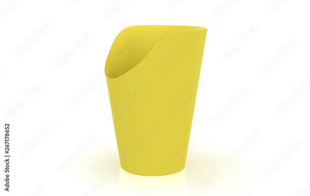 Disposable French Fries Box . 3d illustration Disposable French Fries Box . 3d illustration