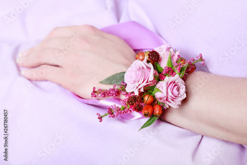 Canvas Print Wrist corsage for autumn wedding
