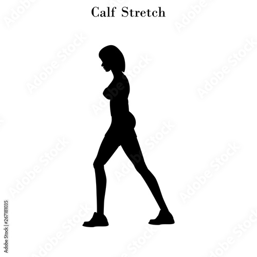 Calf stretch exercise silhouette
