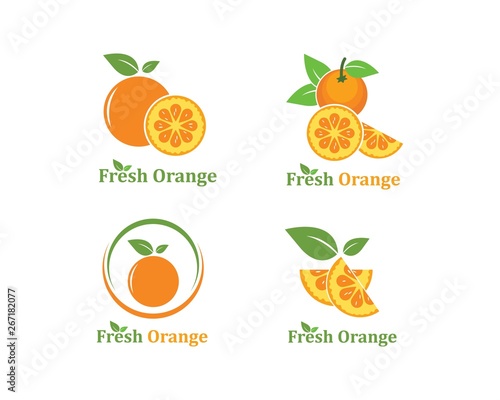 orange fruit icon vector logo illustration © sangidan